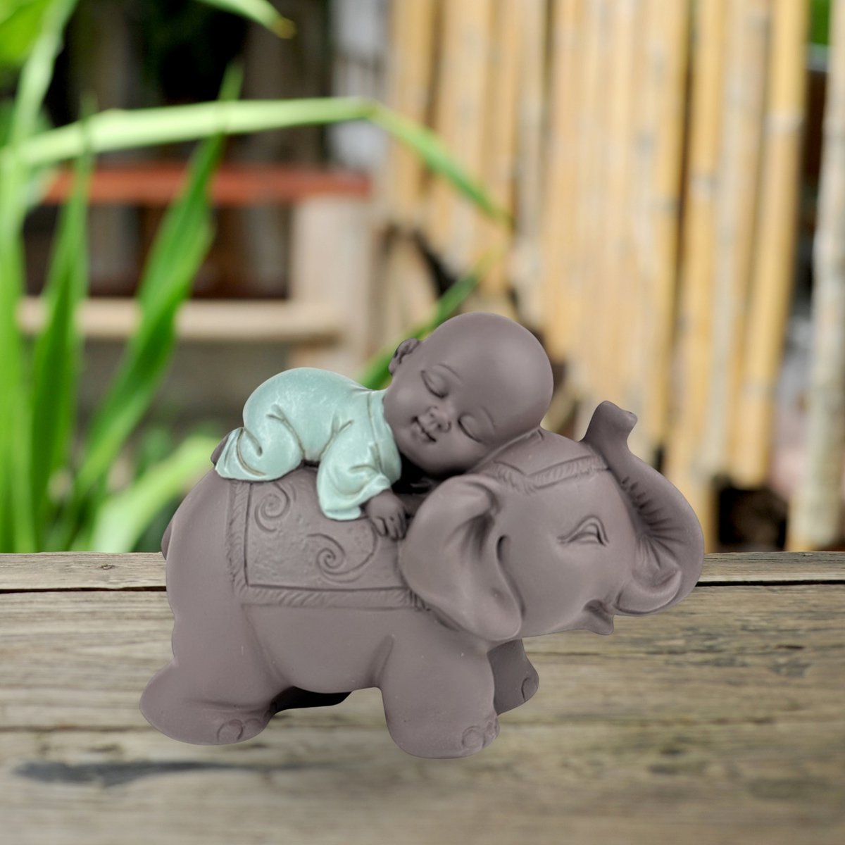 Figurka Buddy – Słoń Bonze – Dekoracja Zen i Feng Shui – Duchowa i zrelaksowana atmosfera – Dekoracyjny pomysł na prezent
