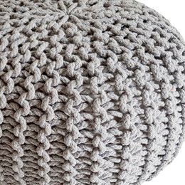 Knitted stool pouf Ø 45 H 30 cm cm seat pouf knitted floor cushion