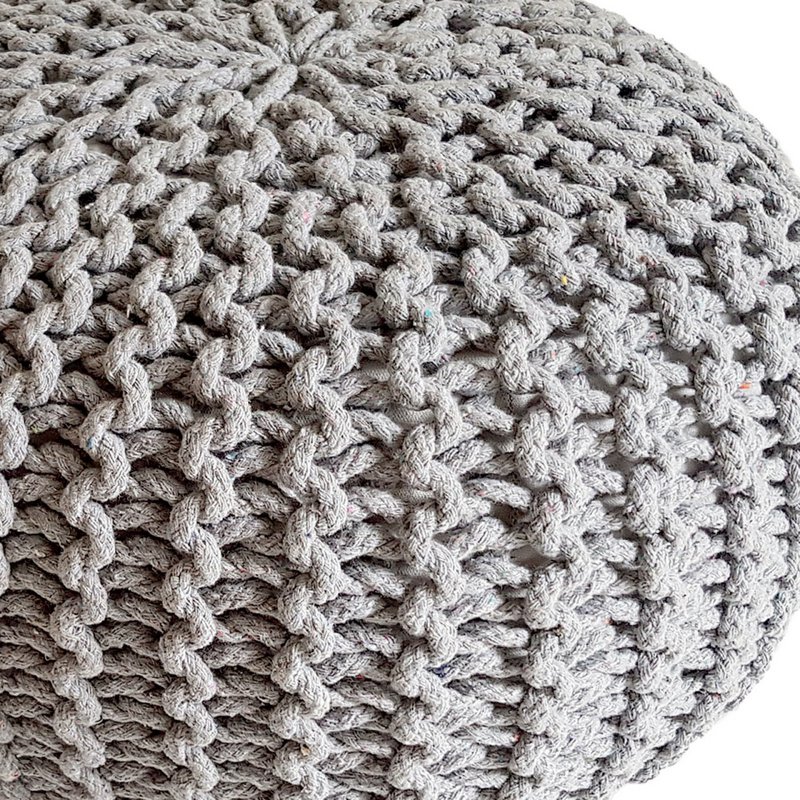 Knitted stool pouf Ø 45 H 30 cm cm seat pouf knitted floor cushion