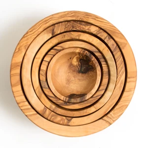 Olive wood Nesting bowls-Set of 5