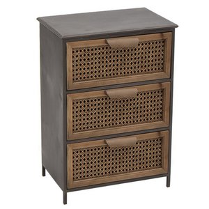 TAFEL 3 LADEN METAAL EN RATTAN HH294416 (8444)