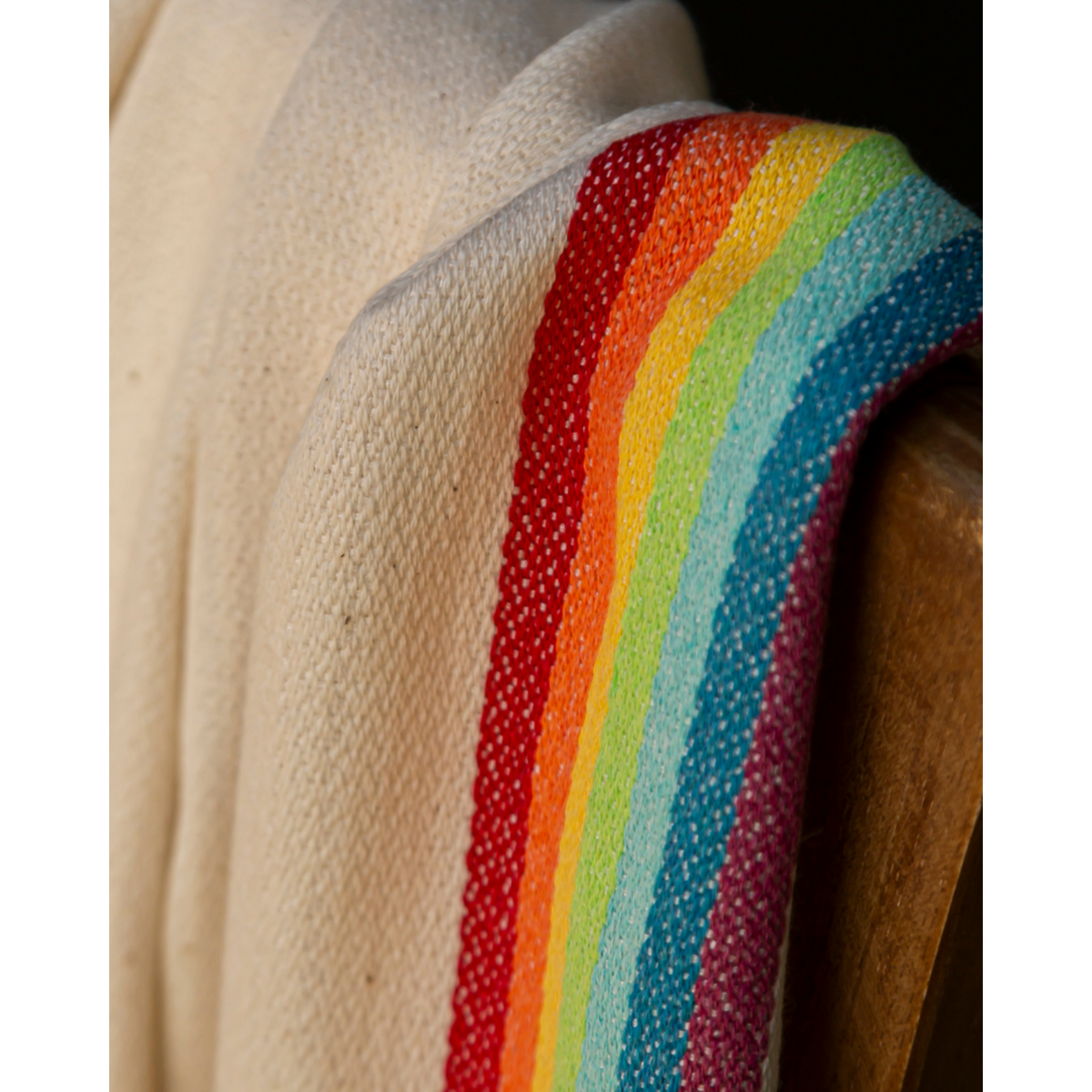 BAMBOO RAINBOW Beach Towel, Turkish Hammam Towel, Spa & Sauna Towel / Made of Bamboo and Cotton / Beige