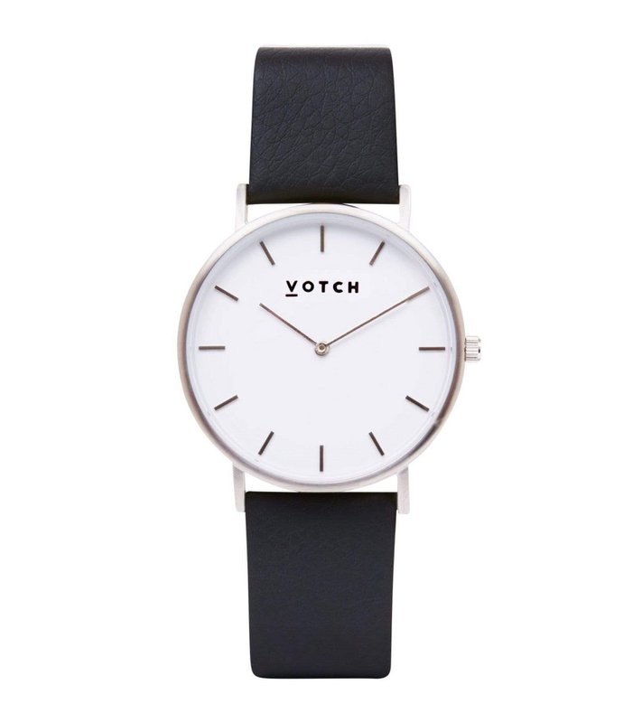 Bracciale in argento con orologio classico argento e nero
