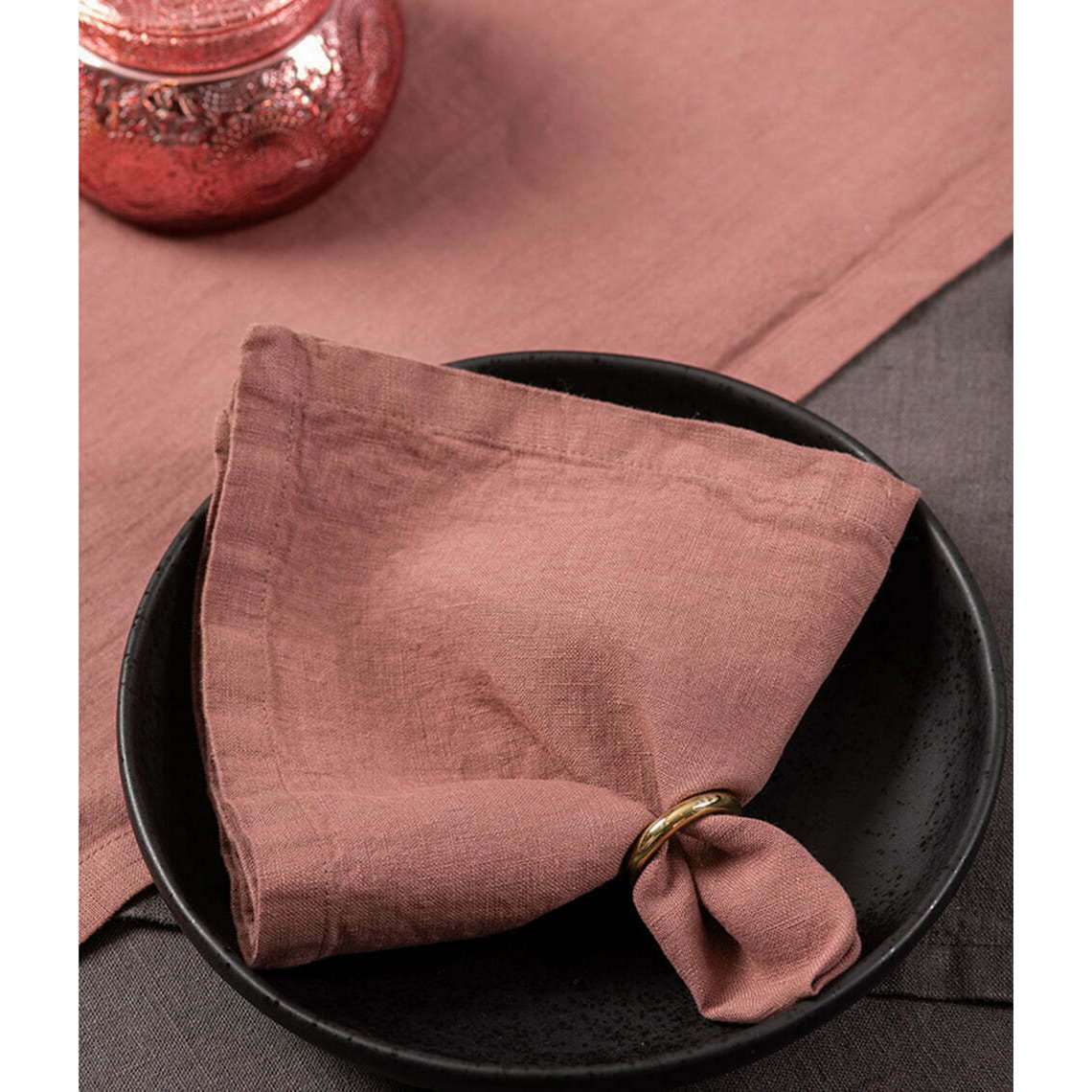 Linen table napkin Clay