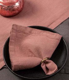 Linen table napkin Clay
