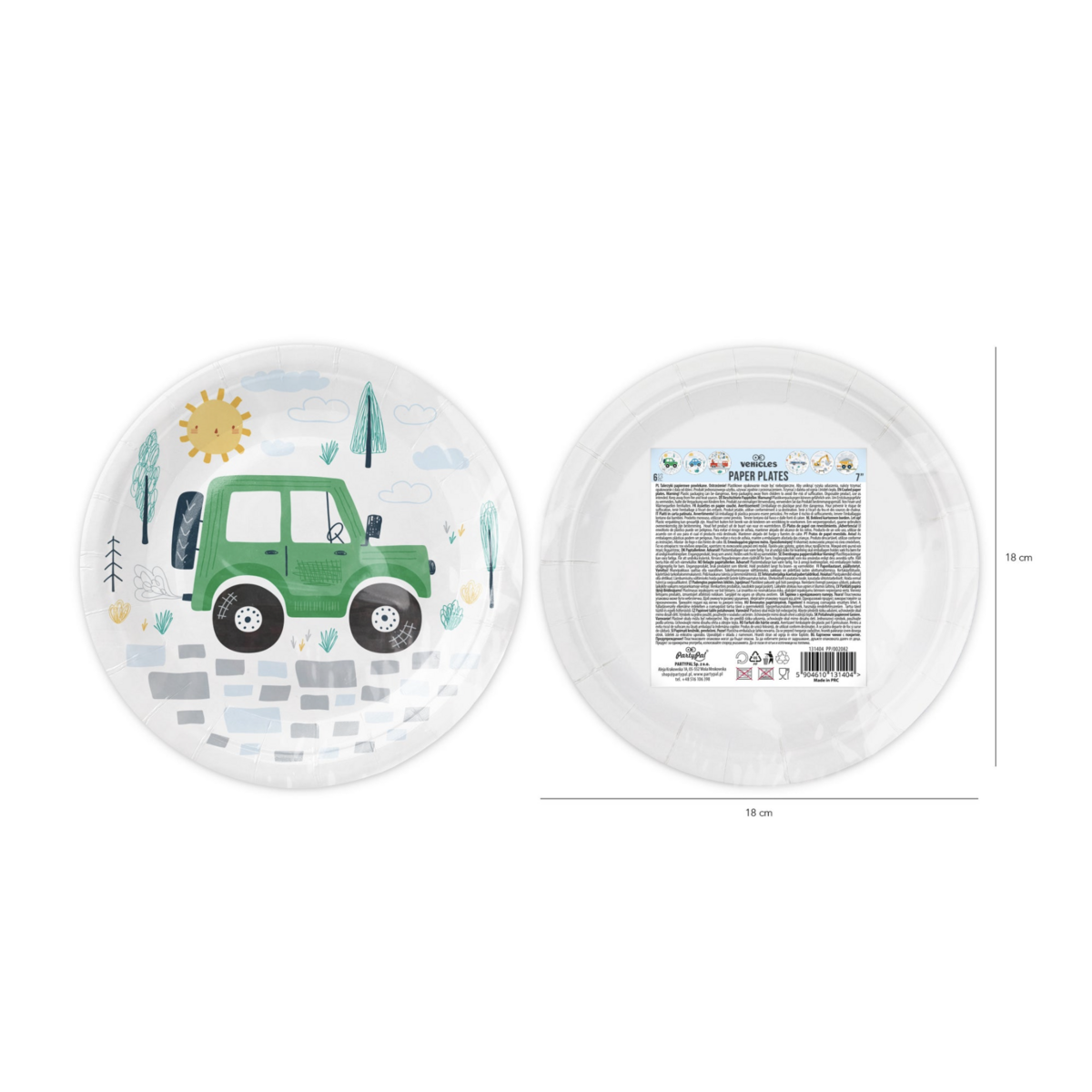 Paper plates vehicles | 6 prints | 18 cm