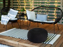 Pouf outdoor ø55cm Sitzpouf Terrasse Pool Garten