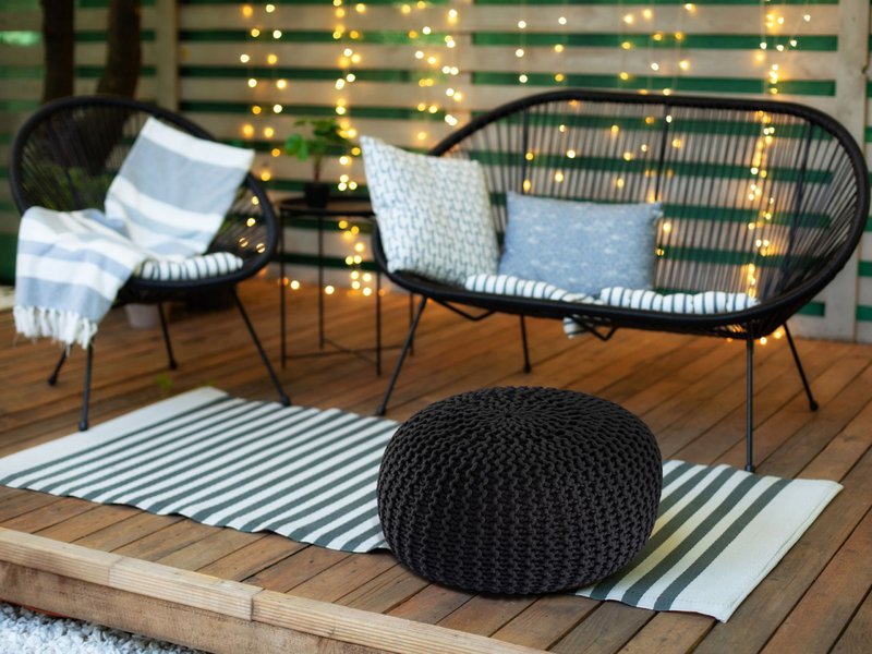 Pouf outdoor ø55cm Sitzpouf Terrasse Pool Garten