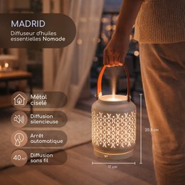 Ultrasonic Diffuser - Madrid – Nomadic Diffusion with Battery – Essential Oils and Perfumes – Decoration – Aromatherapy Object