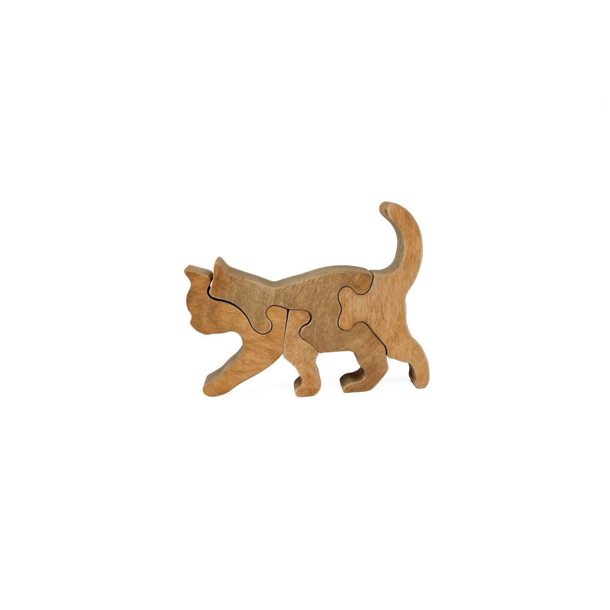 Houten puzzel kat