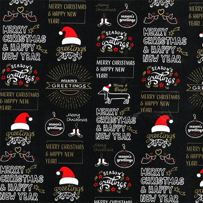 Black Christmas Wrapping Paper