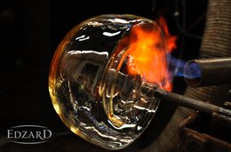 Zeus lantern with platinum edge, dark glass