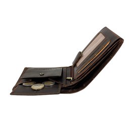 Wallet men's black rfid anti skim real leather