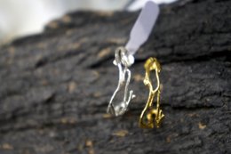 Silver Branch Earrings, Gold-Plated Sterling Silver Jewelry, Hoop Earrings, Gift for Her, Birthday Gift for Women, Handmade Jewelry