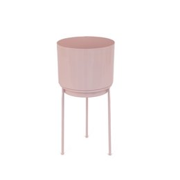 VASE ROSE AVEC SUPPORT EN MÉTAL HF