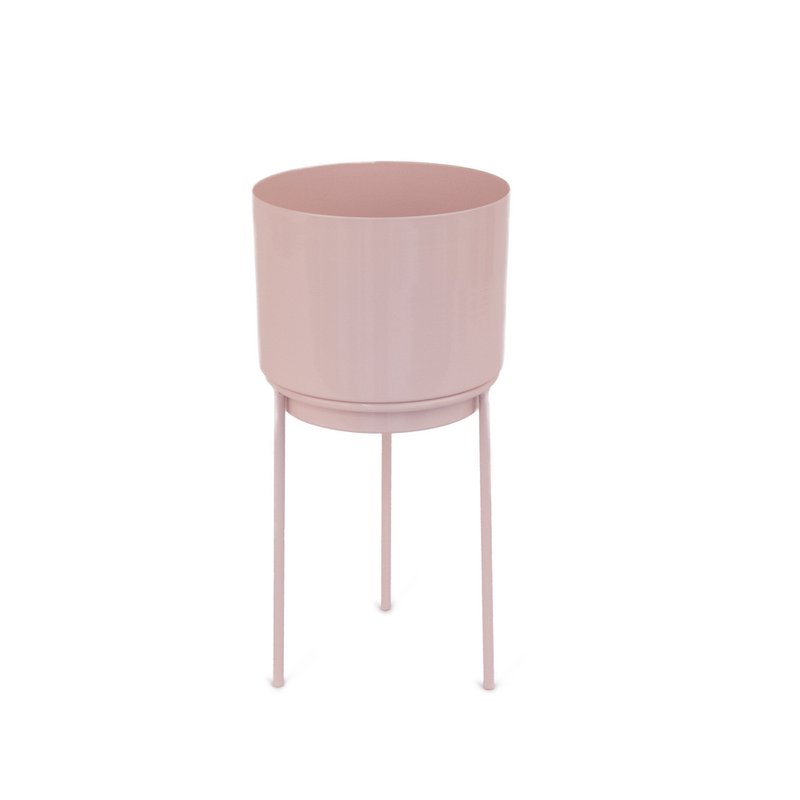 ROZE VAAS MET METALEN STAND HF