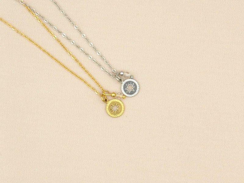 Ketting rock, ster berg kristal, zilver of goud stainless steel