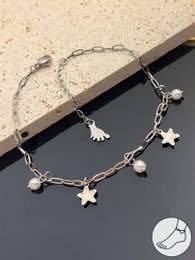 Akvil -Kette Mutter -pearl -Edelstahl, Perle und Mutter -Of -Pearl