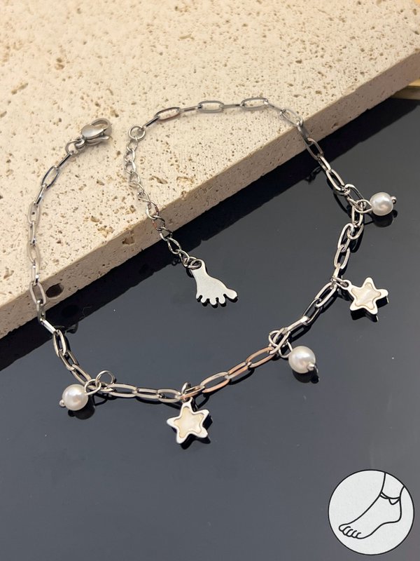 Akvil -Kette Mutter -pearl -Edelstahl, Perle und Mutter -Of -Pearl