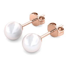 Volle maan pareloorbellen - rosé goud en kristal