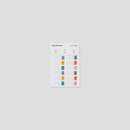 Colorful page markers and sticky notes for organizing and highlighting pages in notebooks and journals.