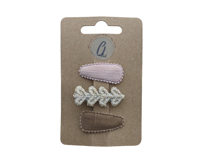 Babyhaarklammern nackt nackt/gold/braun (3 Stcs pro Karte) OK3772