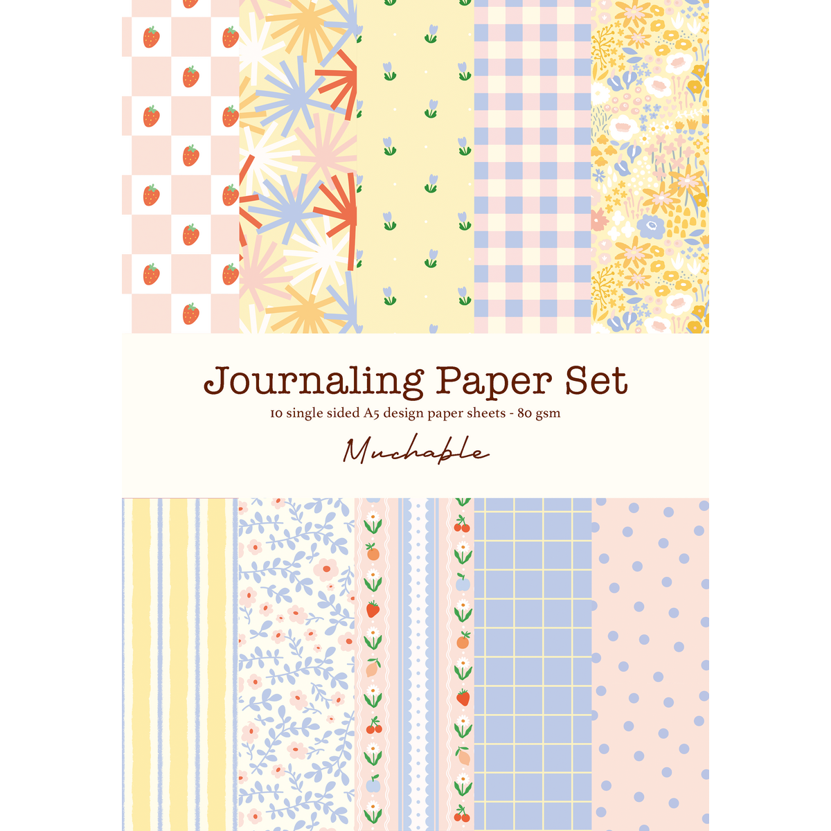 Ensemble de papier scrapbook journaling - 10 feuilles A5 impression/motifs