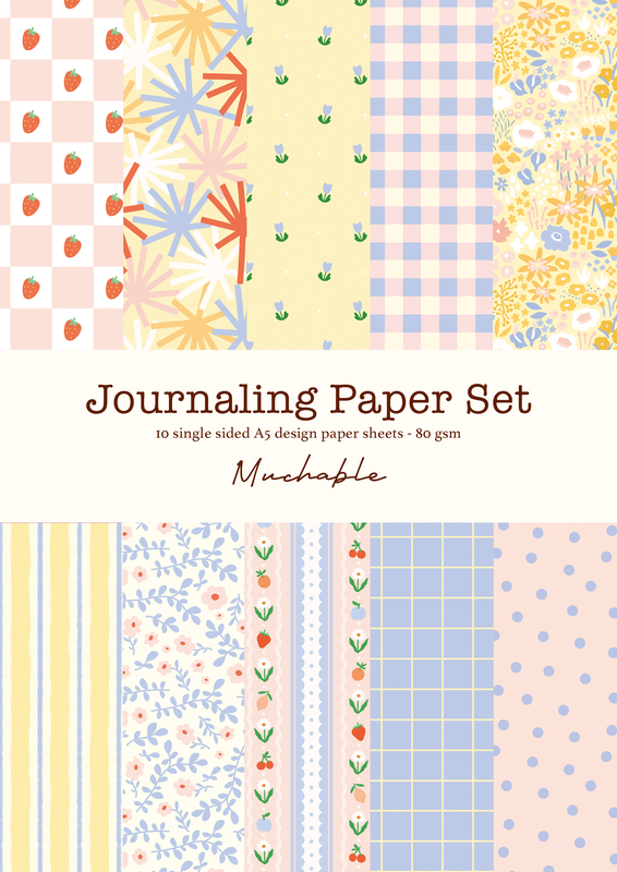 Ensemble de papier scrapbook journaling - 10 feuilles A5 impression/motifs