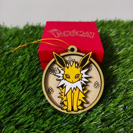 Set aus 9 hölzernen Pokémon-Weihnachtsornamenten, Evoli, buntes Geek-Geschenk, Weihnachtsbaumschmuck, Heimdekoration, umweltfreundliche Weihnachtsdekoration