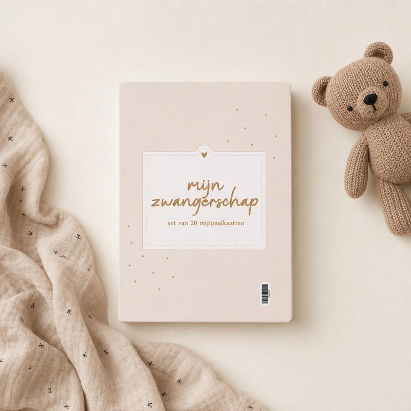 Fyllbooks Milestone kortsæt Graviditet - Beige