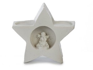 Tealight holder star made of poly, 12x5x11cm