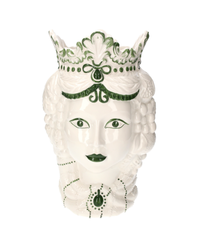 Grüne Keramikprinzessin, hergestellt in Italien, H 38 x Ø 22 cm