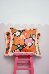 Pillowcase with fringe "Picnic with Flowers"
