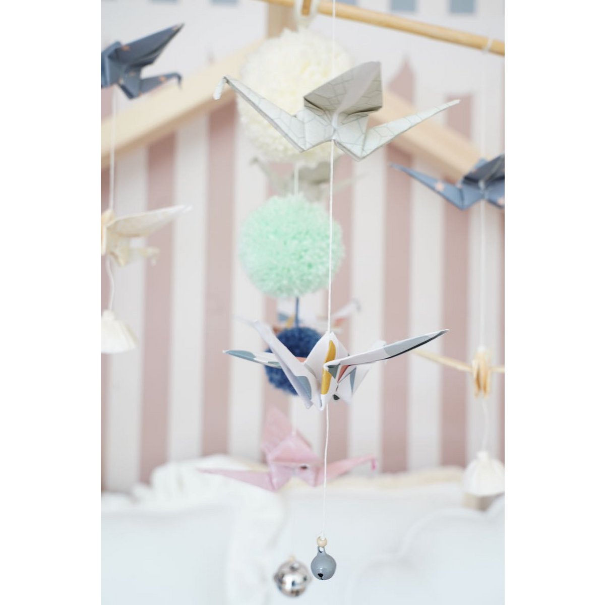 “Pastel colors” Origami Nursery Mobile
