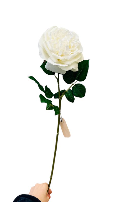 QMF Hand Touch Rose 65cm WIT 2STK