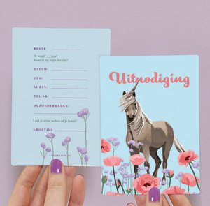 5 x Einladung Kinderparty - Einhorn