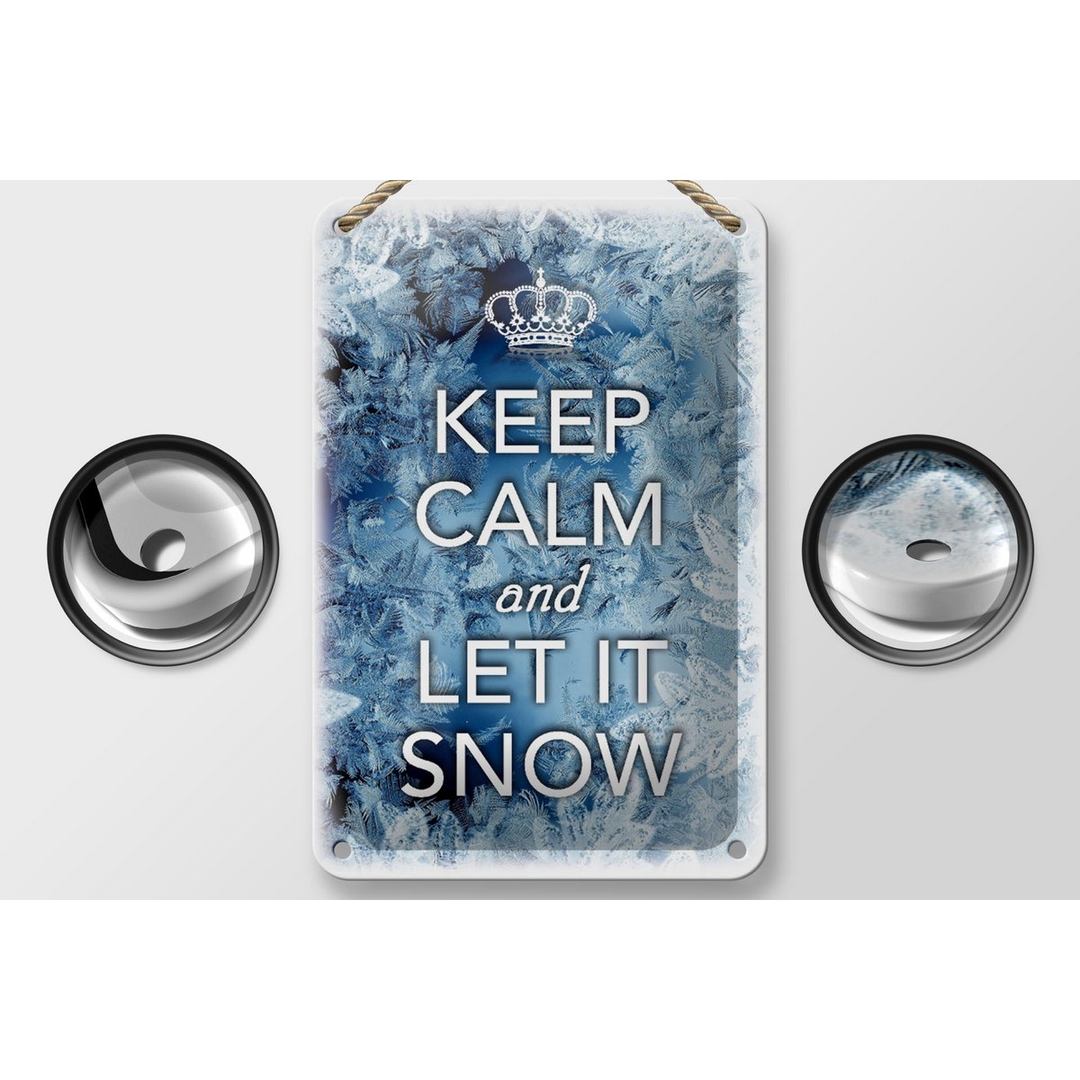 Tin sign saying 12x18cm Keep Calm and let is snow decoration