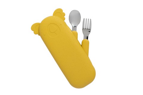 Besteckset und Koffer Zoe der Koala Senf