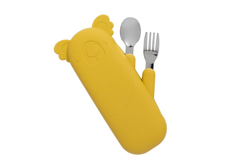Cutlery Set and Case Zoe the Koala Mustard
