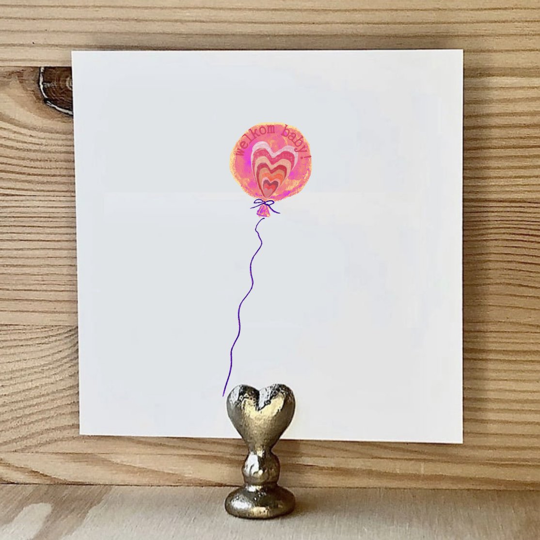 Kort Pink Baby Ballon