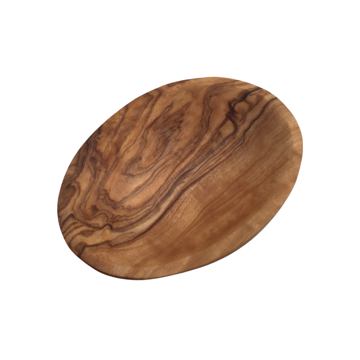 Mini cuenco ovalado hecho a mano con madera de olivo.