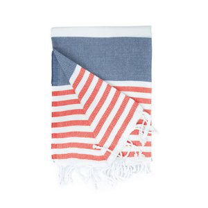 Hamam Marine Towel, 100% cotton, 100 x 180 cm. Navy/Red