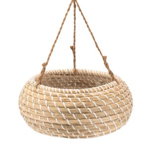 Braided lamps from seagrass with jute rope