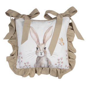 Cushion cover chair cushion 40x40 cm white brown cotton rabbit decorative cushion