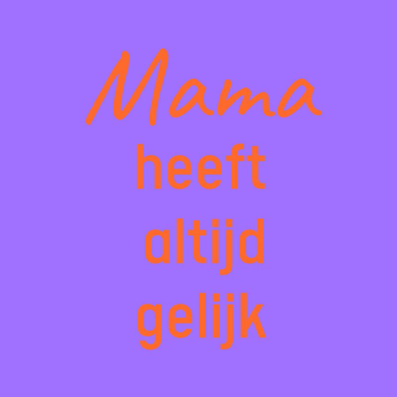 Forex tile 10x10cm - Mama is always right - %2310330055