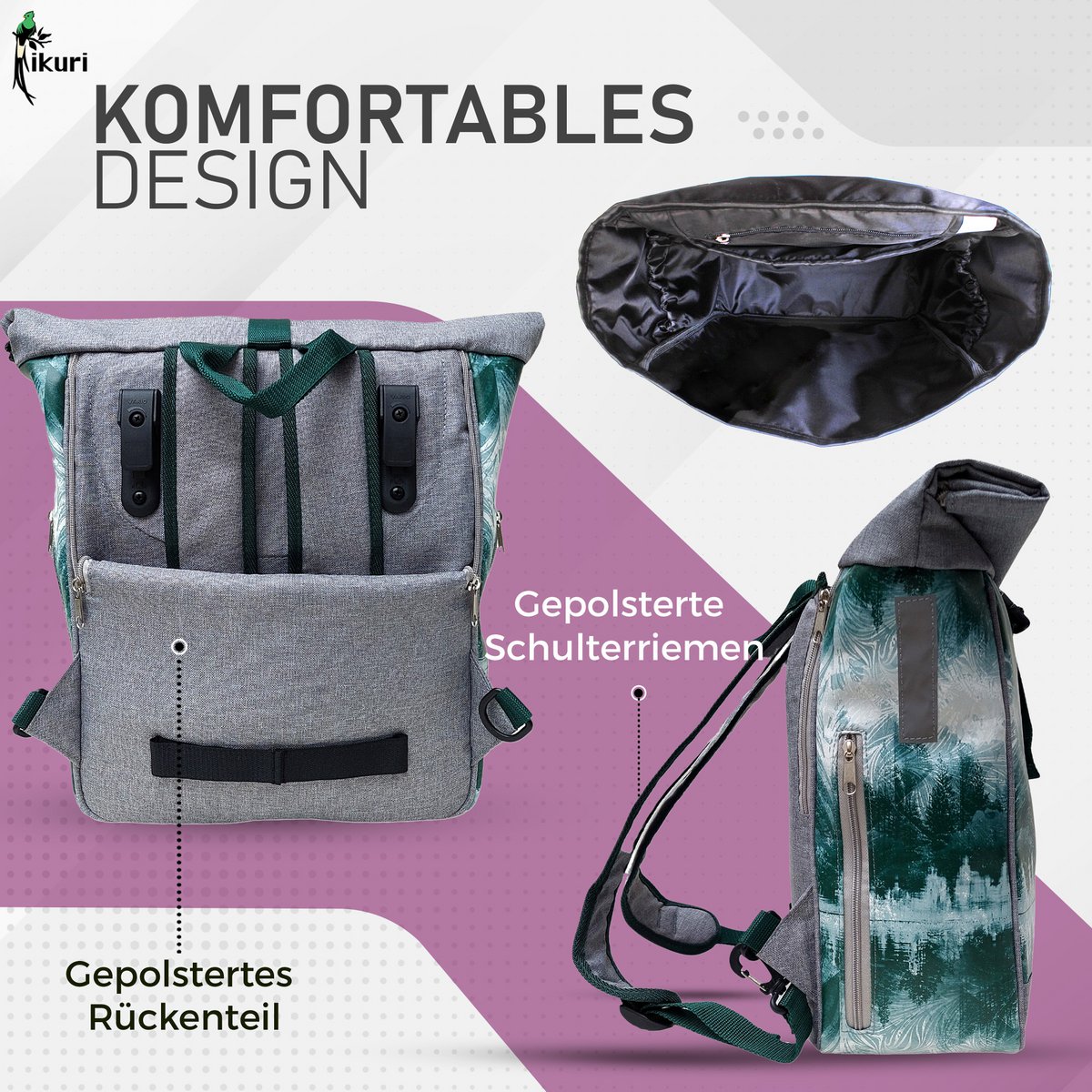KOMBI Fahrradtasche / Rucksack Gepäckträger - Pinos