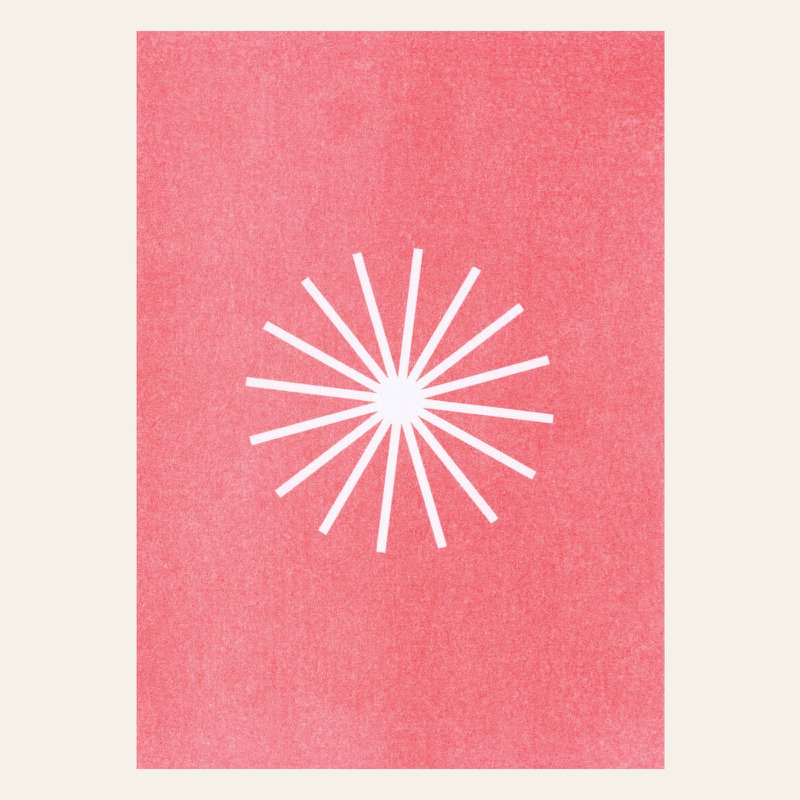 Risographie Postkarte – Neon Stern – DIN A6