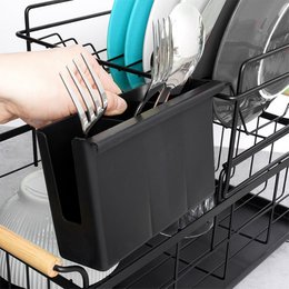 Dish drying rack black two-tier metal 48x29x28.5 cm