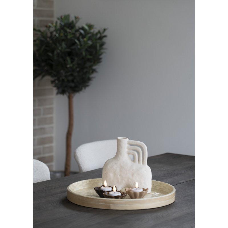 Tray - Tray, bamboo/capiz, beige, 40x40x3,5 cm