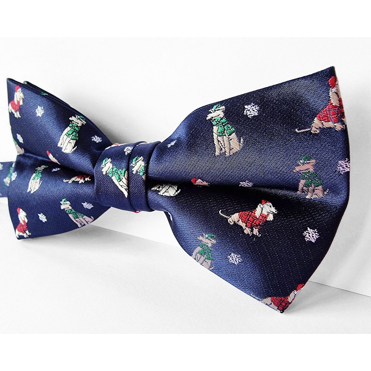 Bowtie - Mørkeblå med julehunde